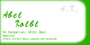 abel kolbl business card