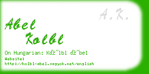 abel kolbl business card